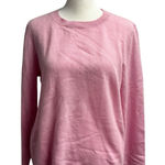 Nordstrom 100% Cashmere Long Sleeve Crewneck Knit Sweater Light Pink Medium Photo 0