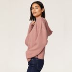 Marissa Webb Pink Arie Ribbed Blend Drop Shoulder Hoodie Sweater XS oversized Photo 3