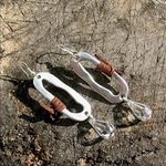 Custom Made Custom Boho Chic Crystal Leather Silver Earrings Photo 0