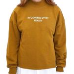ZARA Medium Dark Mustard Yellow Long Sleeve Mock Neck Pullover Shirt Sweatshirt Photo 0