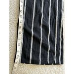 Black & White Buckle V-Neck Zip Front Woven Striped Jumpsuit Black/white size Small Photo 11