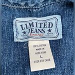The Limited Vintage Jeans Denim Suede Button Top, Size Large Photo 2