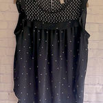 Loft  Navy Blue and‎ White Sleeveless Blouse Woman’s Size Medium Photo 0