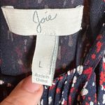 Joie  Silk Layered Halter Camisole Navy Red White Print Size Large Photo 2