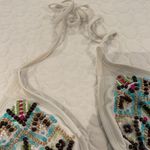 Xhilaration  women size medium white Beaded bikini top tribal pattern Photo 4
