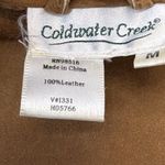 Coldwater Creek Vintage  Women's Brown Leather Jacket with Cutout Designs M Boho Photo 6