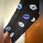 ZARA  Blue Lips Viscose Button Up Shirt Top Blouse All-Over Print NWT Size Small Photo 5