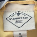 st. john's bay St. John’s Bay Butter Yellow Zip Up Striped Hood Windbreaker Jacket Photo 2