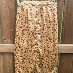 ZARA Floral Satin Peach Midi Skirt Sz M NWT Photo 0