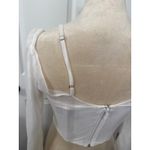 White Fox Boutique White Fox Must Be Magic White Long Sleeve Bustier Corset Top, M Photo 6