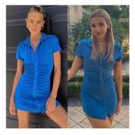 With Jean Alexa Blue Mini Dress Size Large Mermaid Preppy Minimalist Cocktail Photo 1