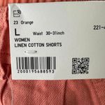 Uniqlo Linen Cotton Shorts 2.5" Orange NWT Size Large Photo 4