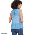 Modcloth  Blue Pineapple Embroidered Collared Sleeveless Blouse Size S Photo 1