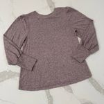Kiki Long Puff Sleeve Pullover Crewneck Sweater Women's Medium Heathered Purple Photo 5