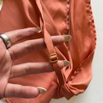 Baobab Marea Satin Mini Cover Up Wrap Dress One Shoulder Blossom Peach Small Orange Photo 6