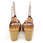 J.Crew The Chloe Clog Platform Strappy Sandal in Saddle Tan Faux Leather Size 7 Photo 7