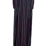 Monteau Red White Blue Striped Wide Leg Jumpsuit Photo 1