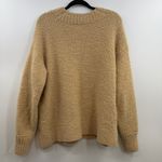 Aerie Teddy Boucle fuzzy soft V-neck sweater tan women's L oversized wool blend Photo 4