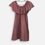 Umgee  Mauve Pink Off-Shoulder Ruffle Mini Dress – Burnout Tee Style size small Photo 2