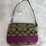 Coach  Burgundy Brown Signature Canvas Wristlet Photo 1
