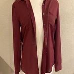 Cecico  Button Up Open Back Top Maroon Medium Photo 0