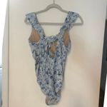 A pea in the pod NWT Ruffled Maternity Floral Swimsuit Light Blue Size M Photo 5