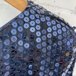 Vintage Sequin Formal Short Dress Party 80s Rimini Sz 6 Royal Blue Long Sleeve Photo 2