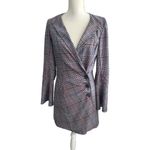 Parker  Plaid Side Button Blazer Dress Size 8 Photo 1
