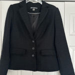 Karl Lagerfeld Paris Women Black Tweed Fringe Blazer Jacket Size 8 NEW Photo 0