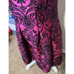 Danny & Nicole  Red & Black Velvet Scroll Dress Fit Flare Sleeveless Sz 14 Party Photo 2