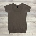 Ann Taylor  Brown Short Sleeve Scoop Neck Knit Top Size Small Photo 2