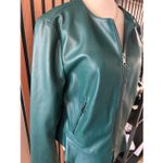 Andrew Marc Mark New York green faux leather jacket with pocket size large NWT Photo 1