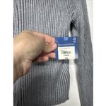 Arizona Jeans Women's Arizona Co. Size XL Gray Ribbed Zip-Up Sweater Photo 4