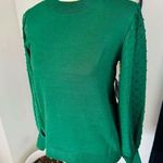 CeCe Clip Dot Sleeve Sweater, Holiday Christmas Party Top, Green, Size Small NWT Photo 0