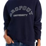 Kule Cotton Raleigh The Dropout Sweatshirt Women's XS Relaxed Crewneck Casual Blue Photo 0