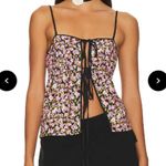 LPA  - Fiorella Floral Tie Top in Black and Pink Photo 3