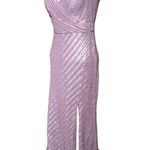Rene Ruiz Collection Mauve Pink Sequin Embellished V Photo 0