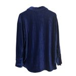 NWT Hunter & Brown Velvet Button Down Top Womens L Blue Oversized Clean Girl Size L Photo 4