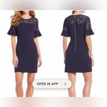 Draper James  Solid Flutter Navy Dress Photo 2