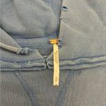 Free People  Everyday Hoodie Sweatshirt Women’s Small Blue Distressed Oversized Photo 1
