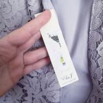 Eliza J  Gray Lace Quarter Sleeve Dress Photo 9