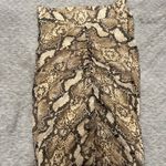 Snake Print ruffled bodycon Maxi Skirt Brown Size M Photo 2