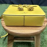 Kate Spade Hayes Leather Camera Crossbody Bag Bow Ribbon Sunflower Yellow Photo 6