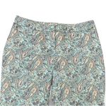 Talbots Tablots Ankle Pants Size 10 Light Blue Paisley Print Pockets Photo 2