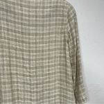 Vintage Beige Linen Blend Plaid Lagenlook Cardigan Jacket Womens 14P Oversized White Photo 11