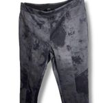 Tahari Faux Suede Leather Leggings Charcoal Gray and Black Tie Dye Size Medium Photo 1