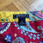 American Living Size 12 Red Western Paisley Print Midi Skirt Photo 4