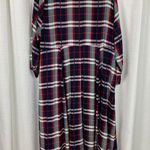 Torrid  Red&Blue Plaid Open Front Long Shirt Kimono Sz.1 Photo 7