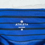 Athleta ‎ Stripe Accelerate Workout Leggings Medium Blue Black Athletic Run Photo 4