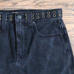 Madewell  Rigid Denim A-line Skirt black mini grommet Photo 8